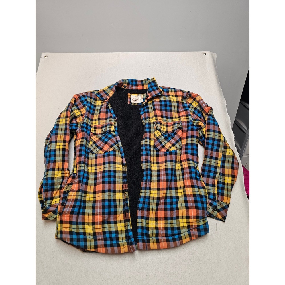 Ocean Pacific OP Mens Fleece Lined Flannel Shirt Jacket Plaid Multicolor Size M